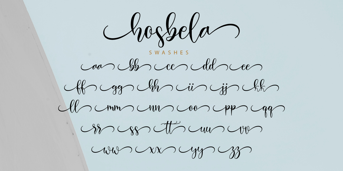 Пример шрифта Hosbela Regular